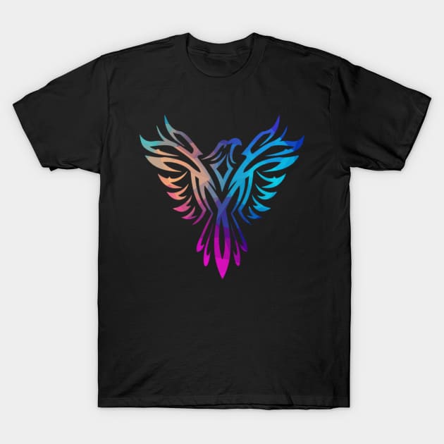 Stylish Colorful Polygon Pastels Phoenix Mythical Rising Born Again T-Shirt by twizzler3b